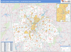 Atlanta-Sandy Springs-Roswell Metro Area Digital Map Basic Style